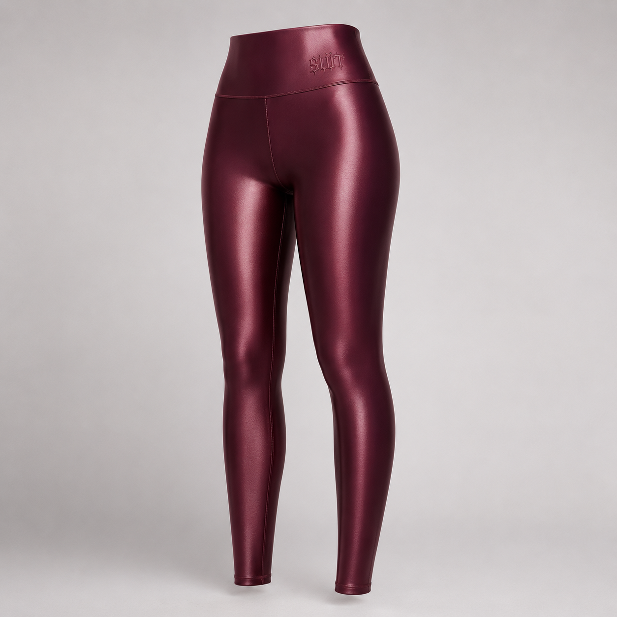 Burgundy Faux-Leather Flare Leggings alternate view