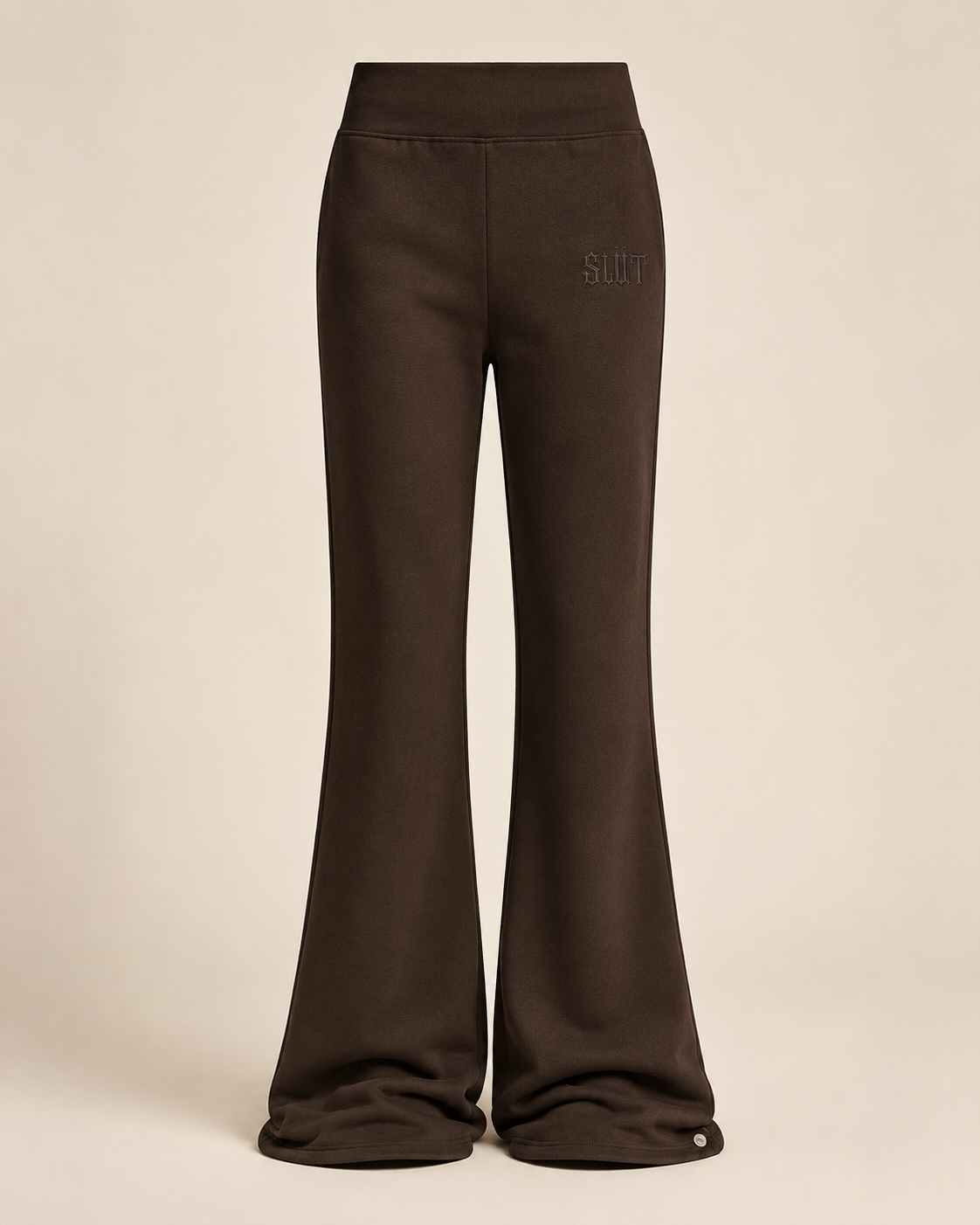 Espresso Waffle-Knit Flare Sweatpants