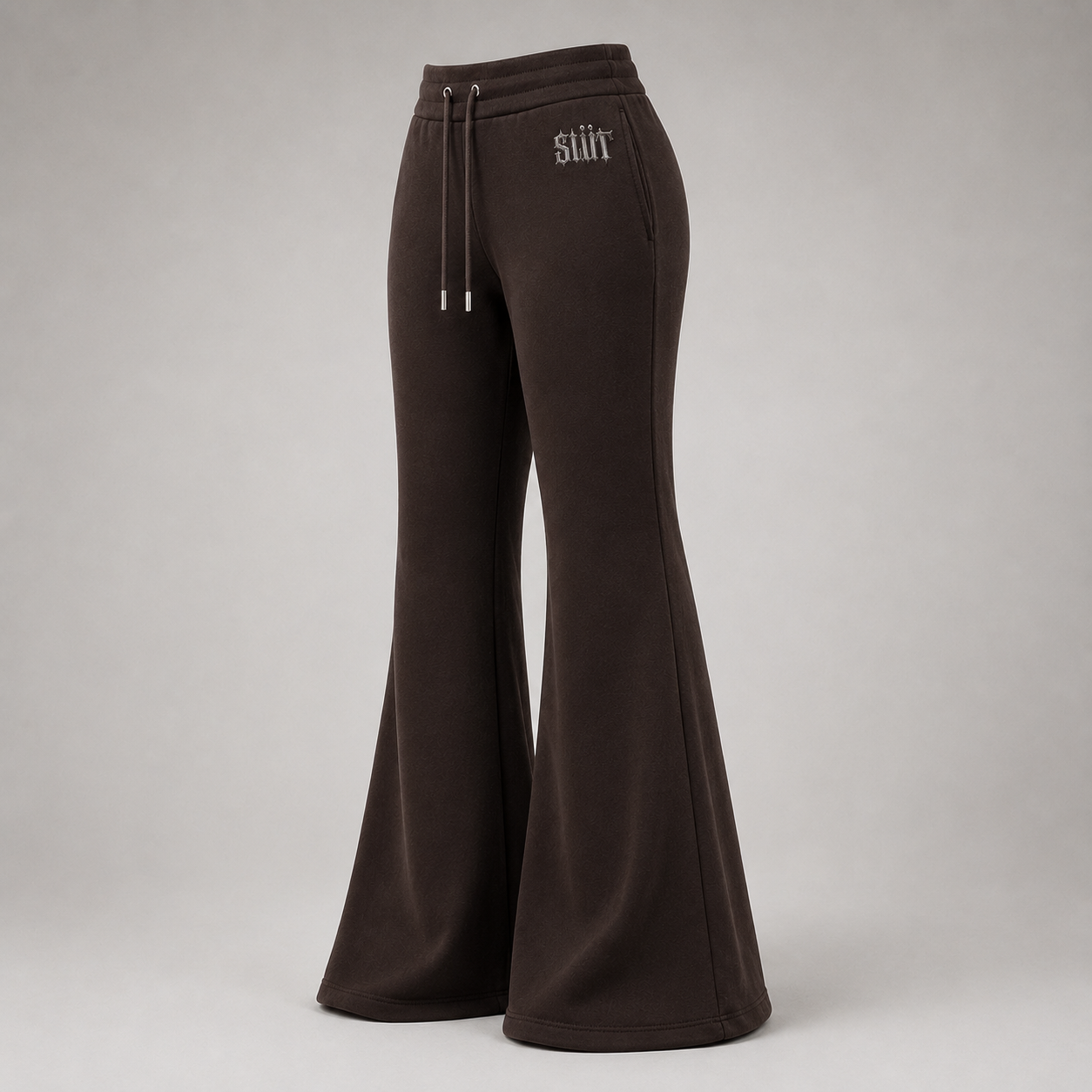 Espresso Waffle-Knit Flare Sweatpants Packaging