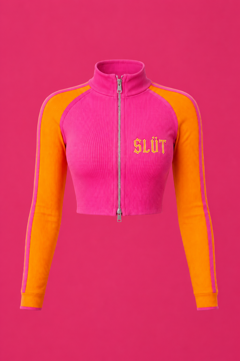 Pink & Orange Colorblock Track Jacket Set alternate view