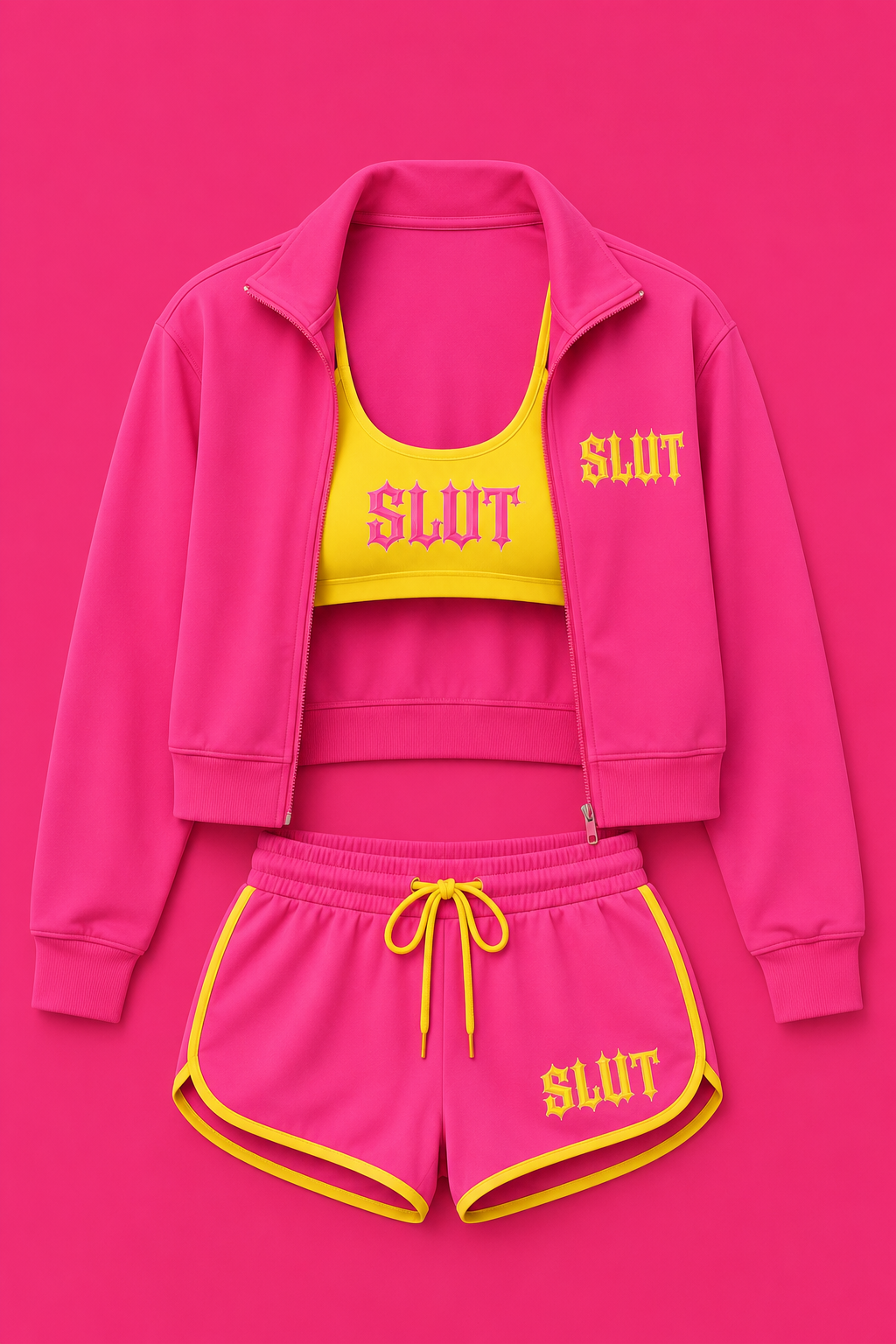 Pink & Yellow Colorblock Track Set