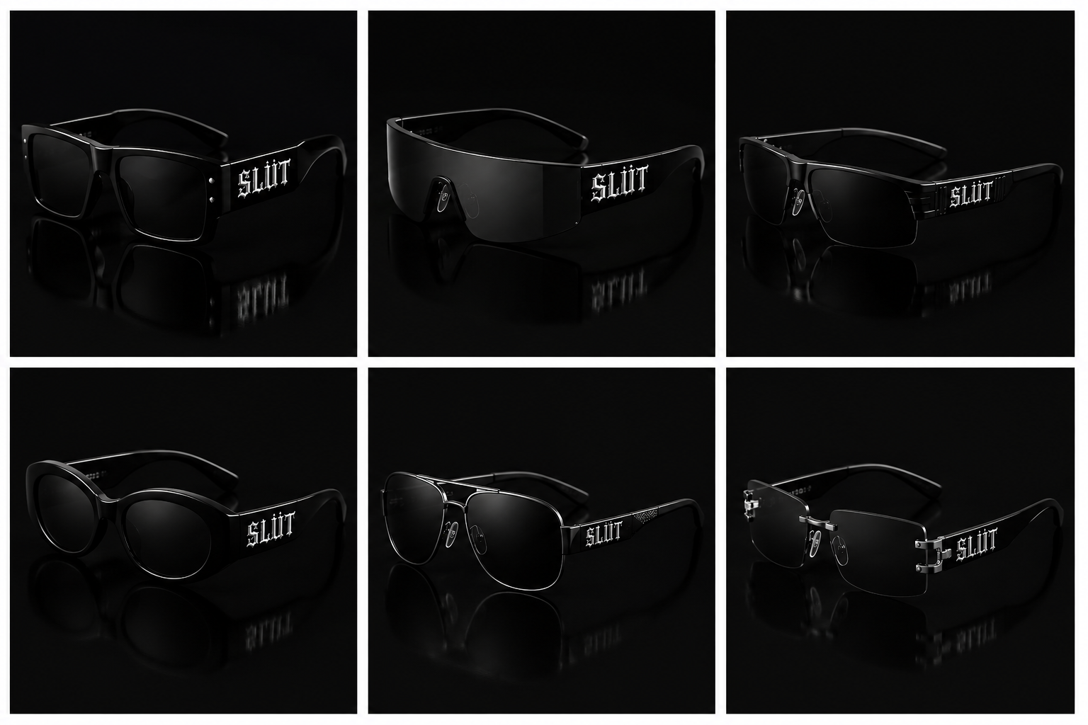 SLÜT Black Square Sunglasses Packaging