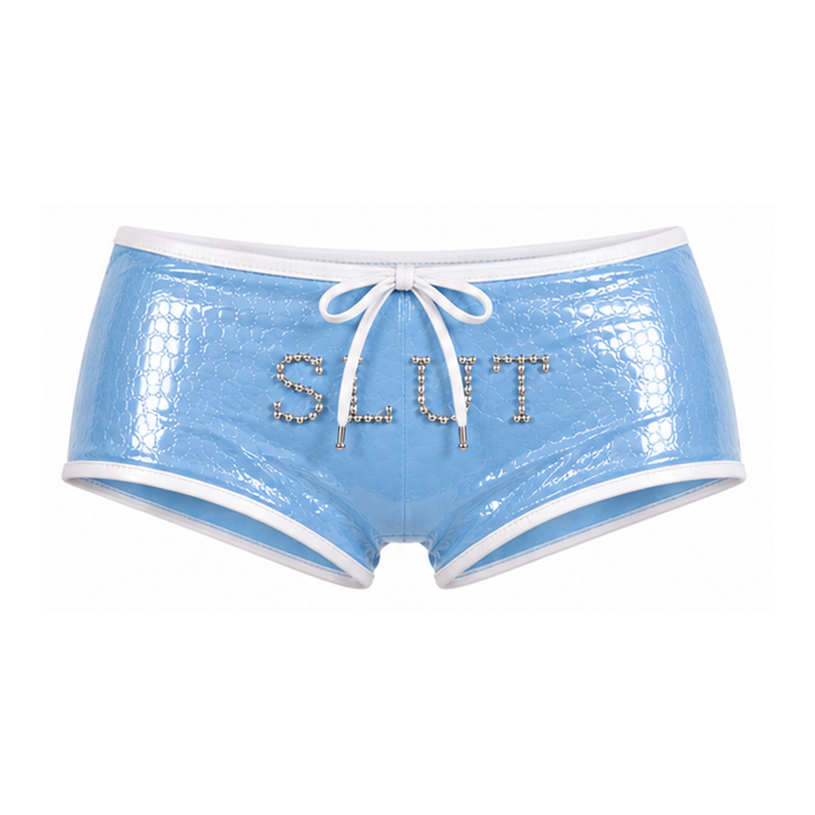 SLÜT Patent Halter Swim Set — Baby Blue alternate view