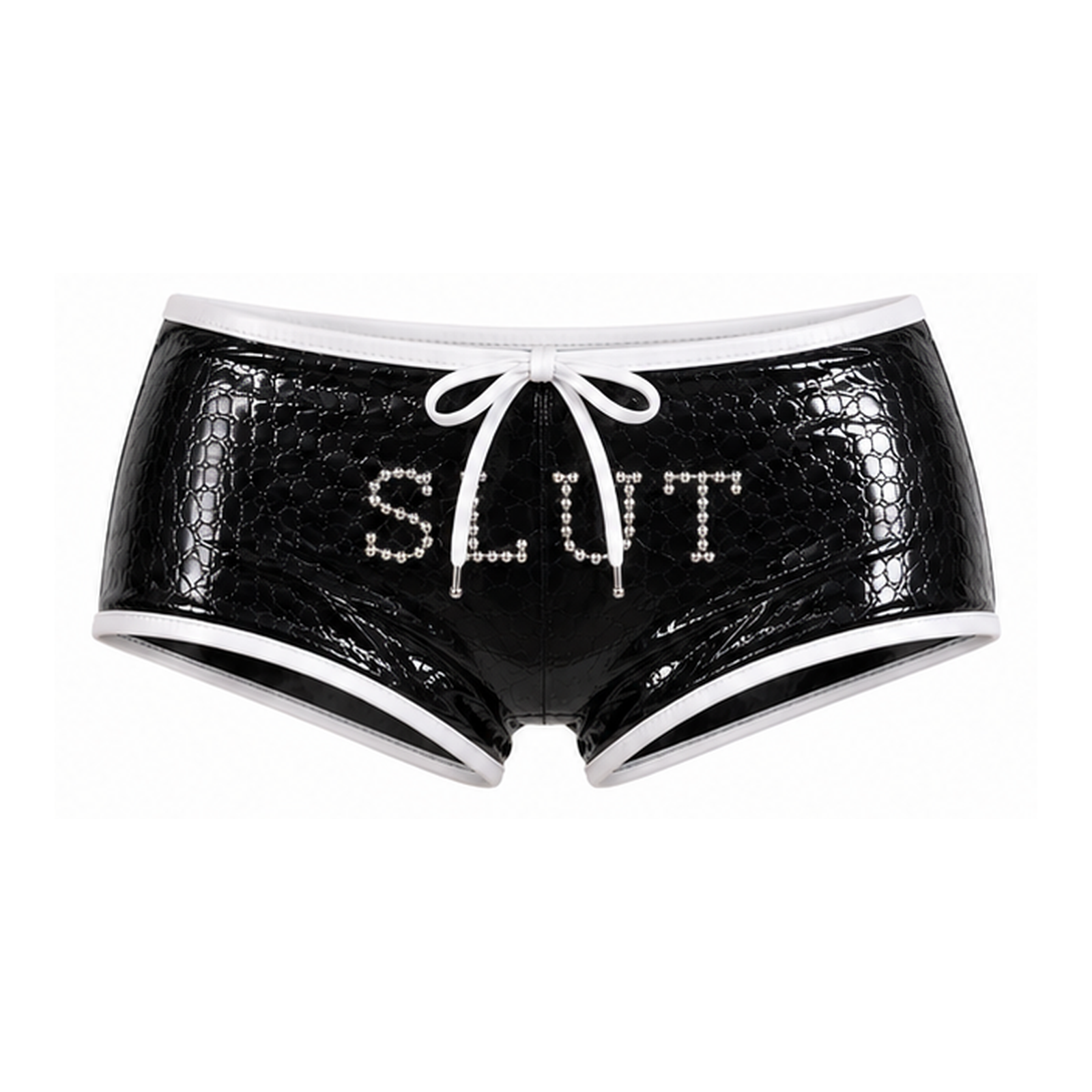 SLÜT Patent Halter Swim Set — Jet Black alternate view