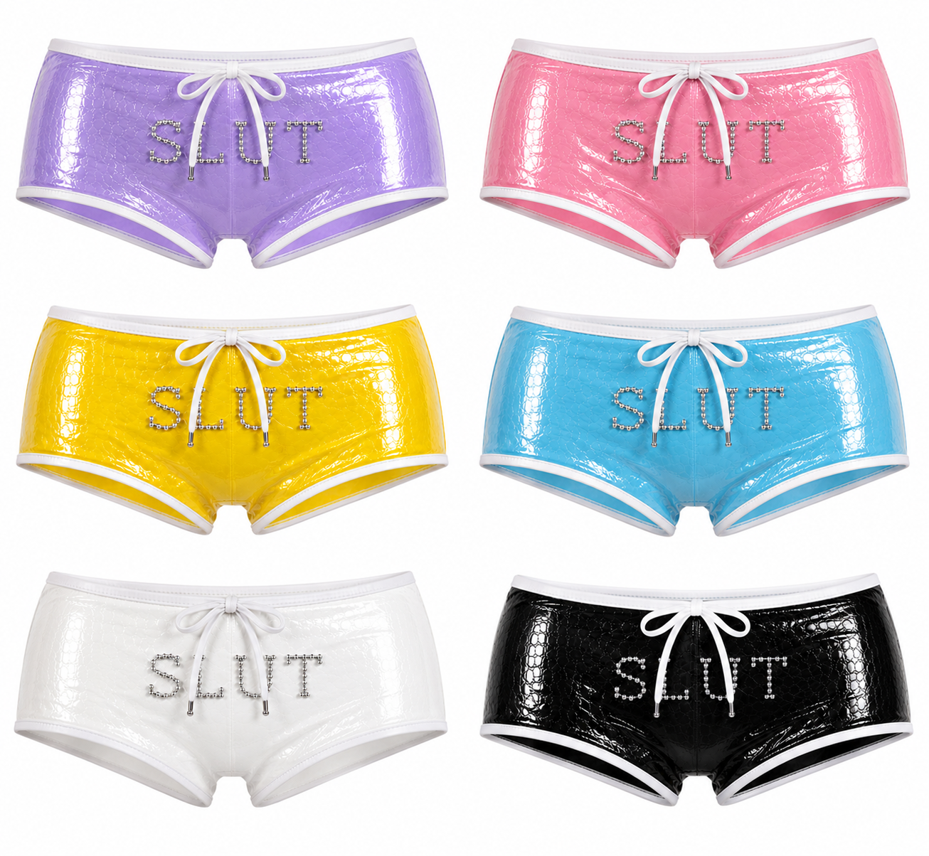 SLÜT Patent Halter Swim Set — Optic White Packaging